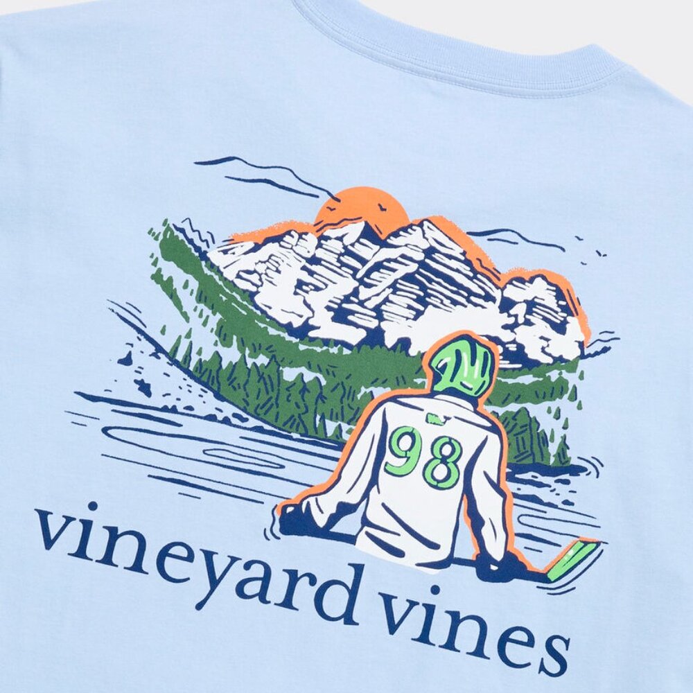 Vineyard Vines Hockey Pond LS Pocket Tee XL Blue NWT Graphic Long Sleeve